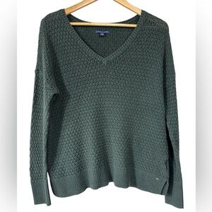 American Eagle Outfitters Crochet Knitted Sweater Dark Green | Women’s L